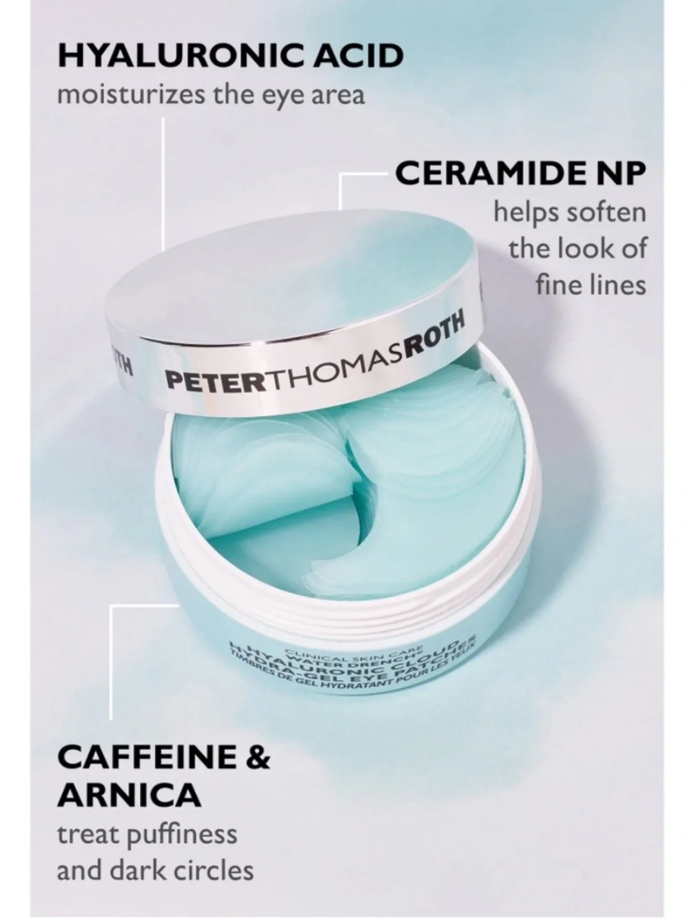 Peter Thomas Roth Water Drench Hyaluronic Cloud Hydra-Gel Eye Patches 30 Pairs